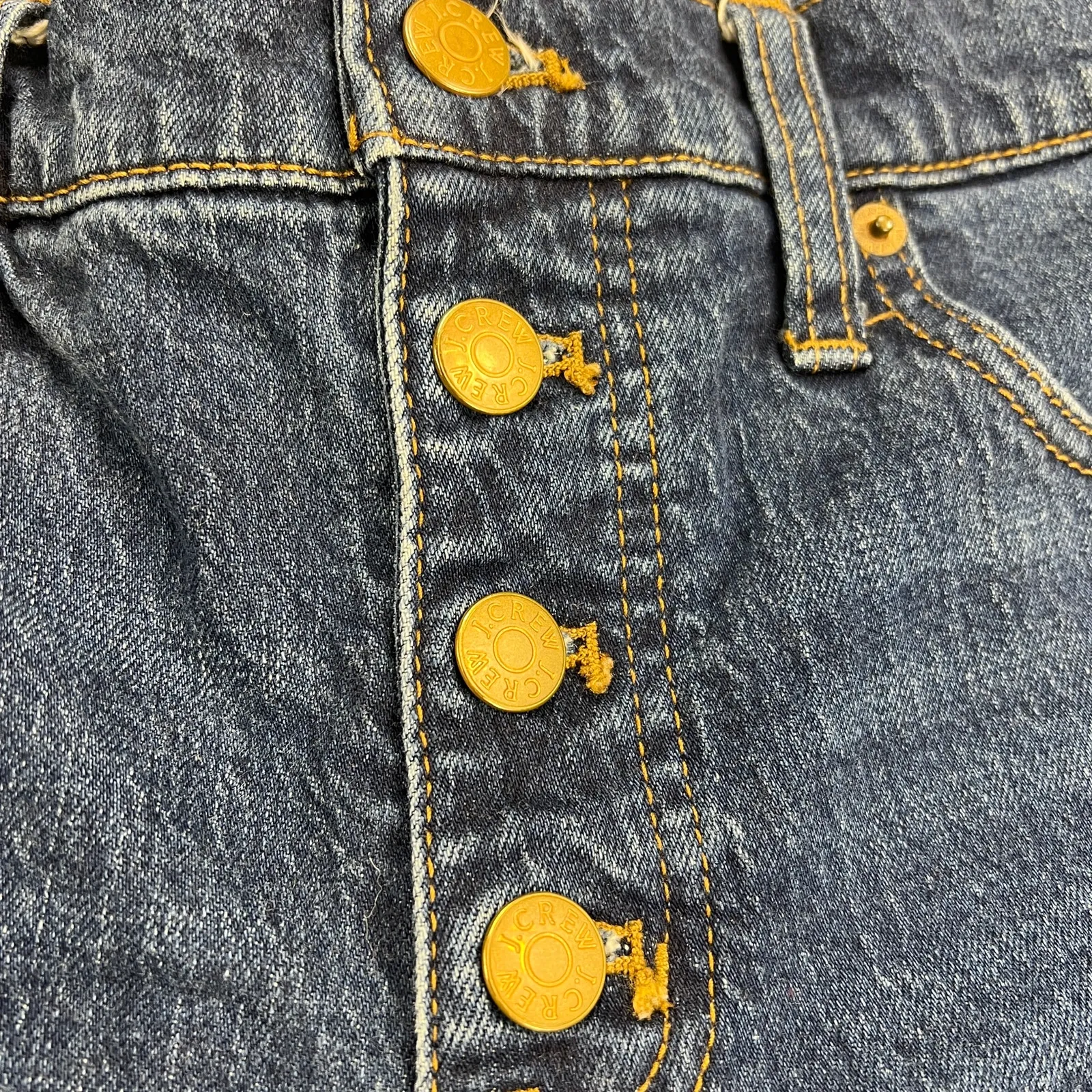 J. Crew Factory Mid Rise Flare Crop Button Fly Dark Wash Jeans Size 29 - Image 9