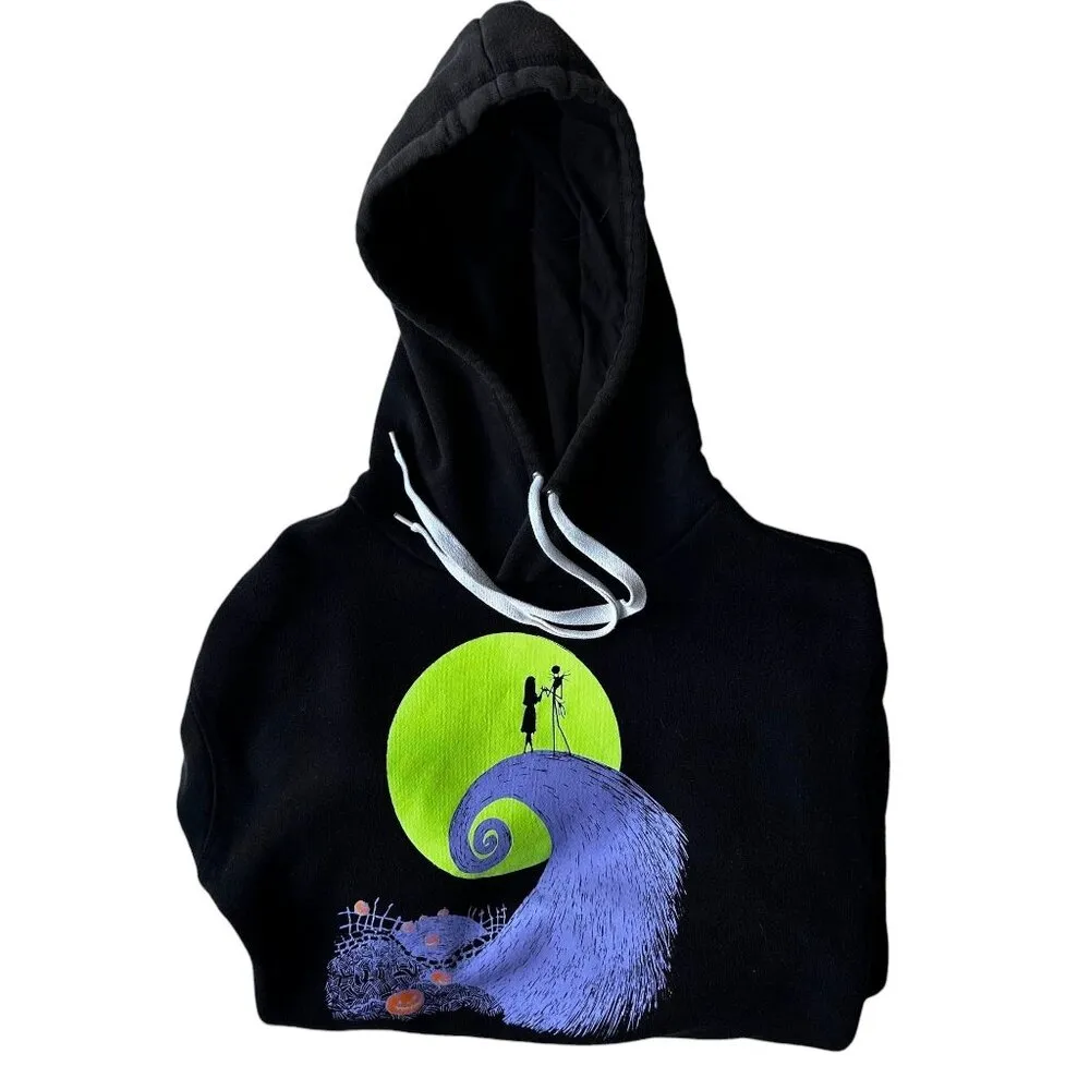 Vintage Disney Nightmare Before Christmas Hoodie Medium Jack Sally Spira… - Image 5