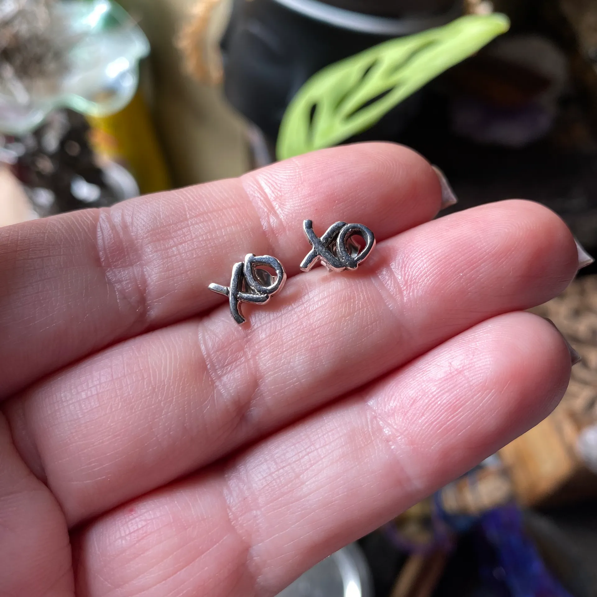 Sterling Silver Hugs & Kisses Stud Earrings - Image 3