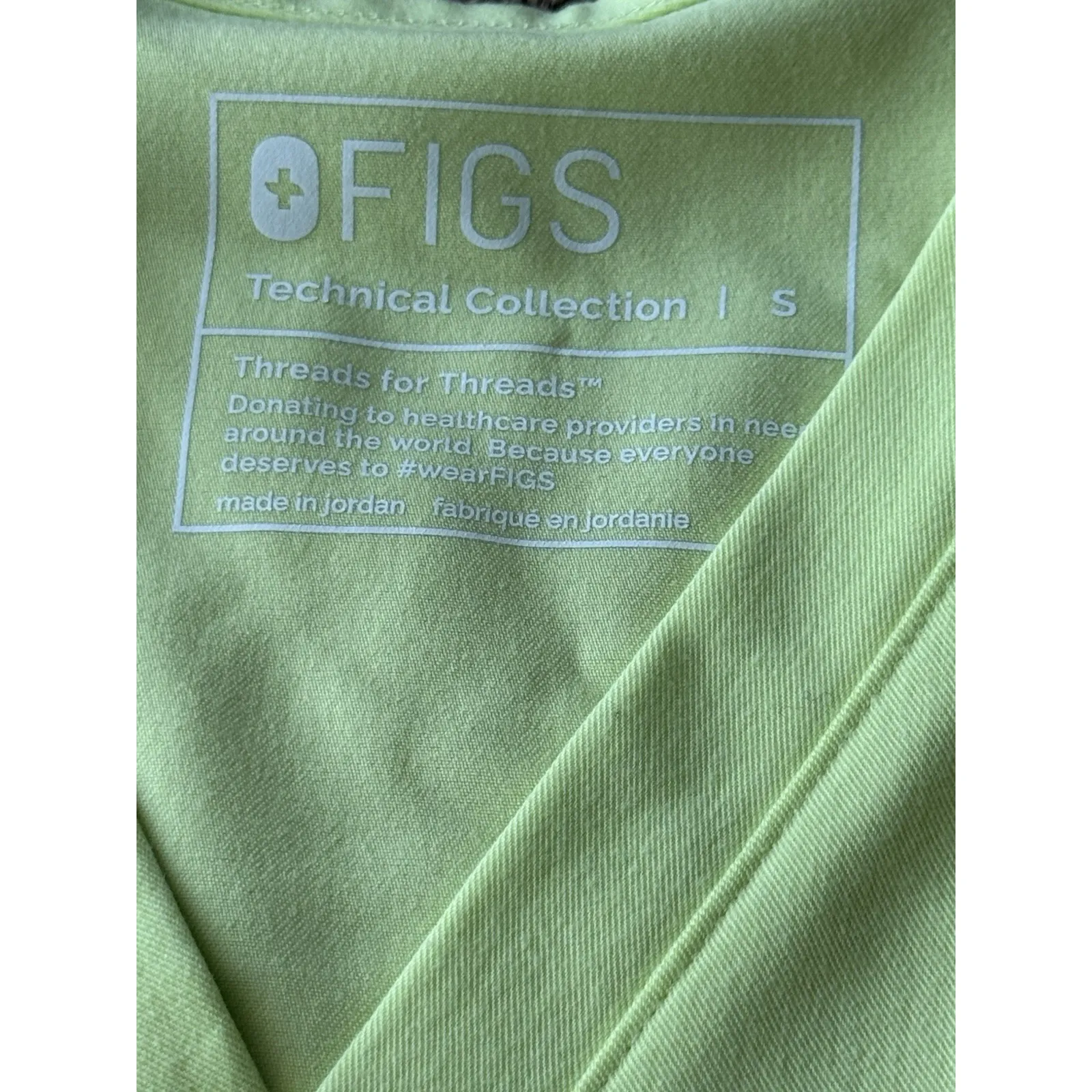 Figs Technical Collection Catarina One-Pocket Scrub Top Size Small Yellow‎ Green - Image 3