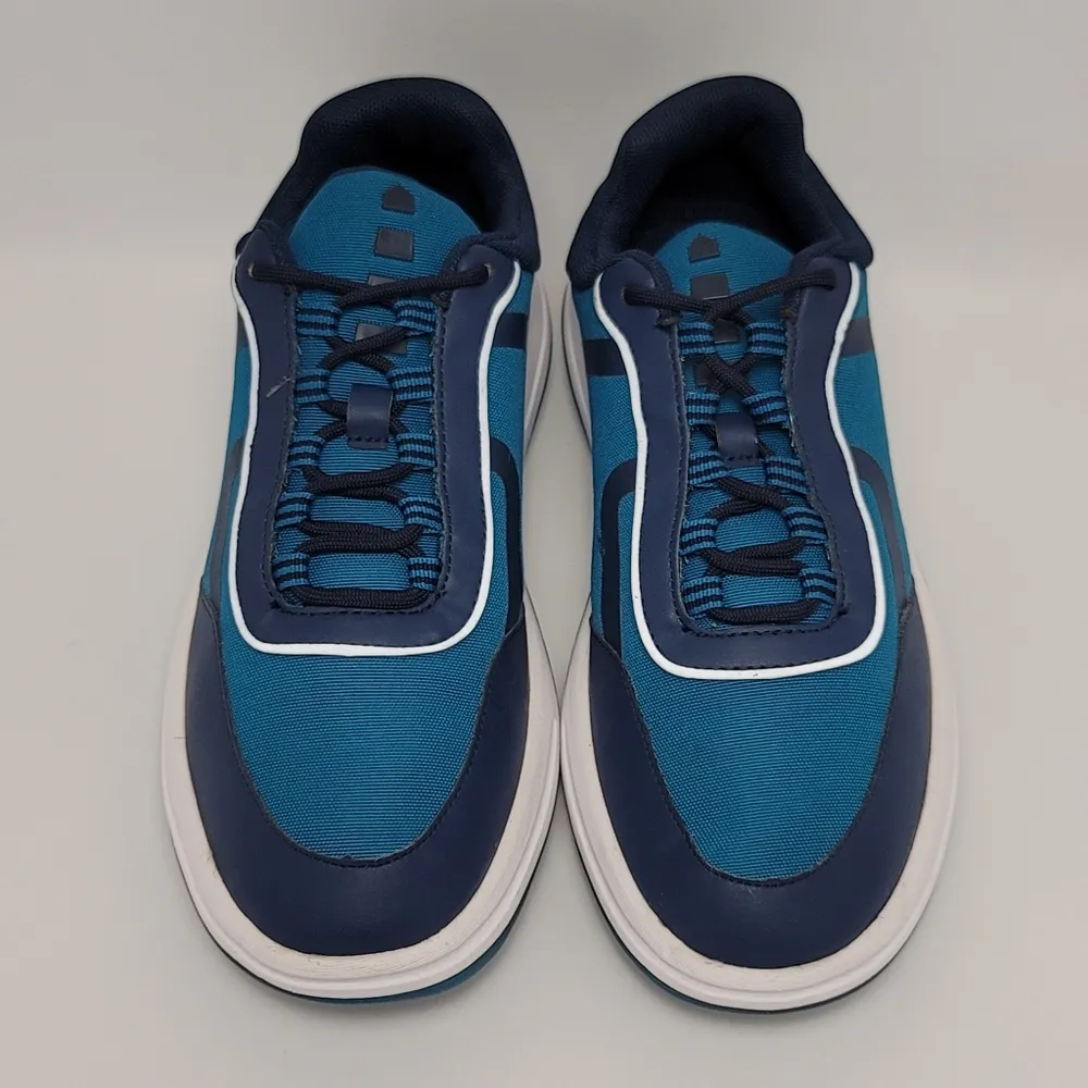 Lands End Women's Blue White Canvas Lace Up Action Runner Sneakers Size 9B - Image 3