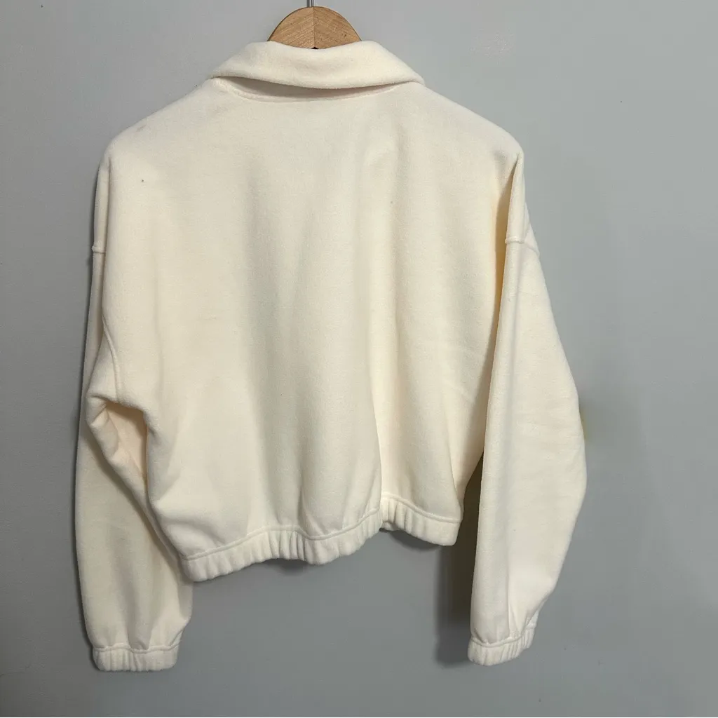 Old Navy Micro Fleece Cropped Pullover NWT Women’s Small Creme De La Creme - Image 8