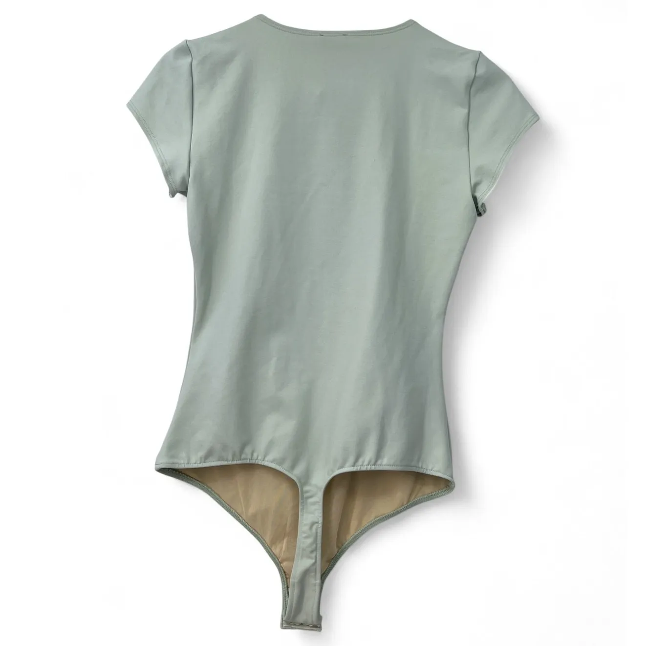 Free People | NWT | M | Square Eyes Cap Sleeve Thong Bodysuit in Cloudy Sage - Image 8
