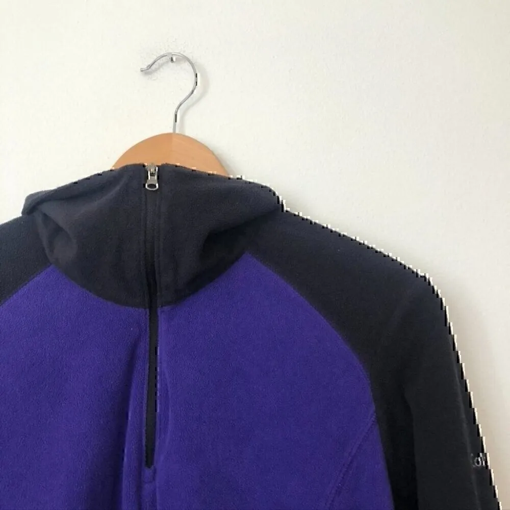 COLUMBIA Purple Black Colorblock 1/4 Zip Quarter Zip Fleece Sweatshirt Top Large - Image 6