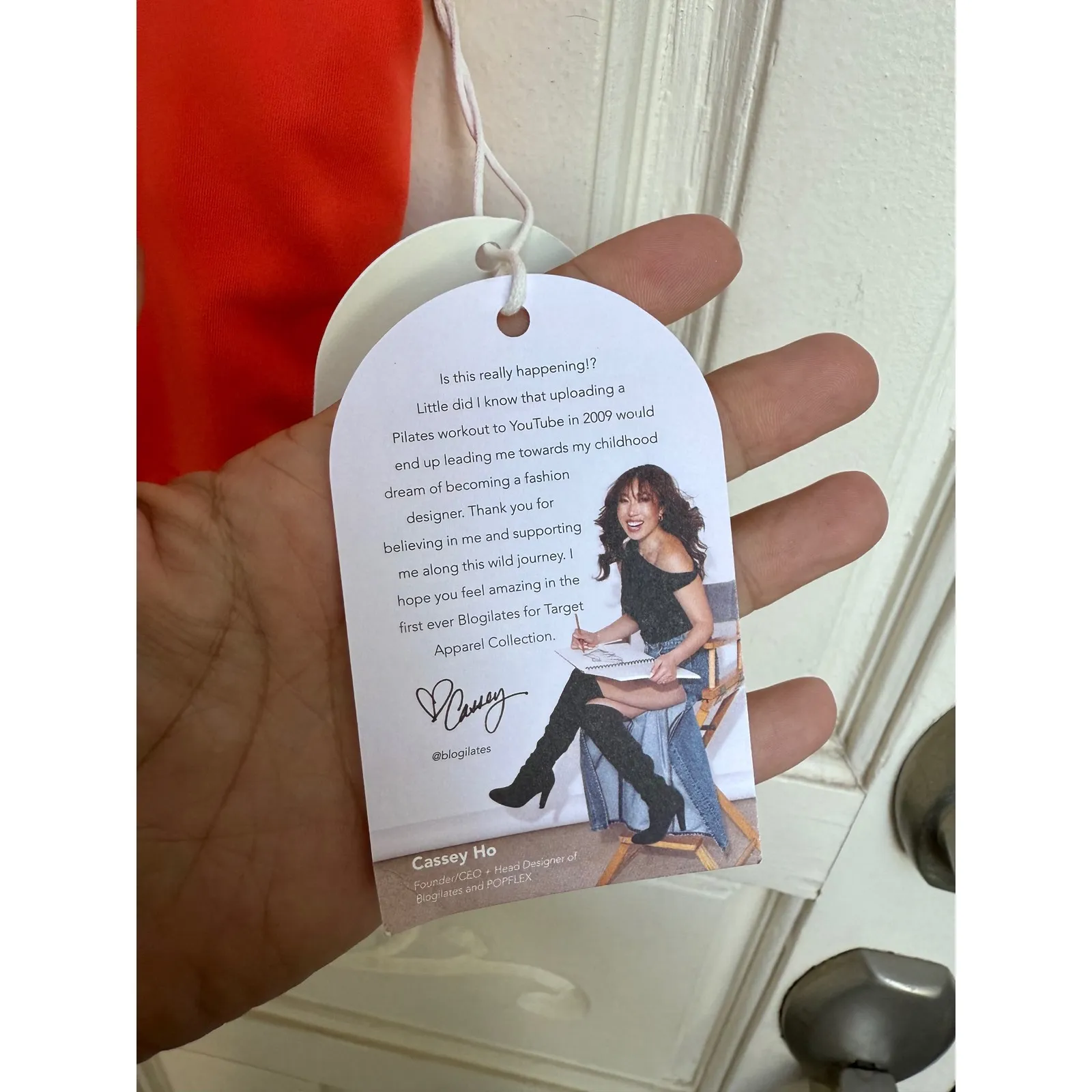 Blogilates Spicy Orange Strappy Tank Cropped Athletic Top Women's Size XS‎ Red - Image 3