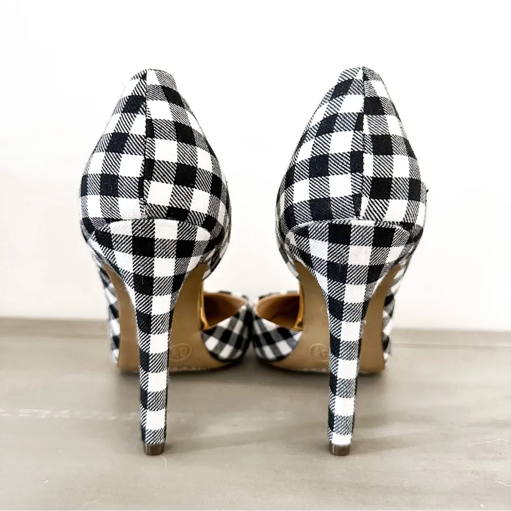 NEW Merona Black White Gingham Check D’Orsay Pointed toe Pumps sz 8.5 - Image 7