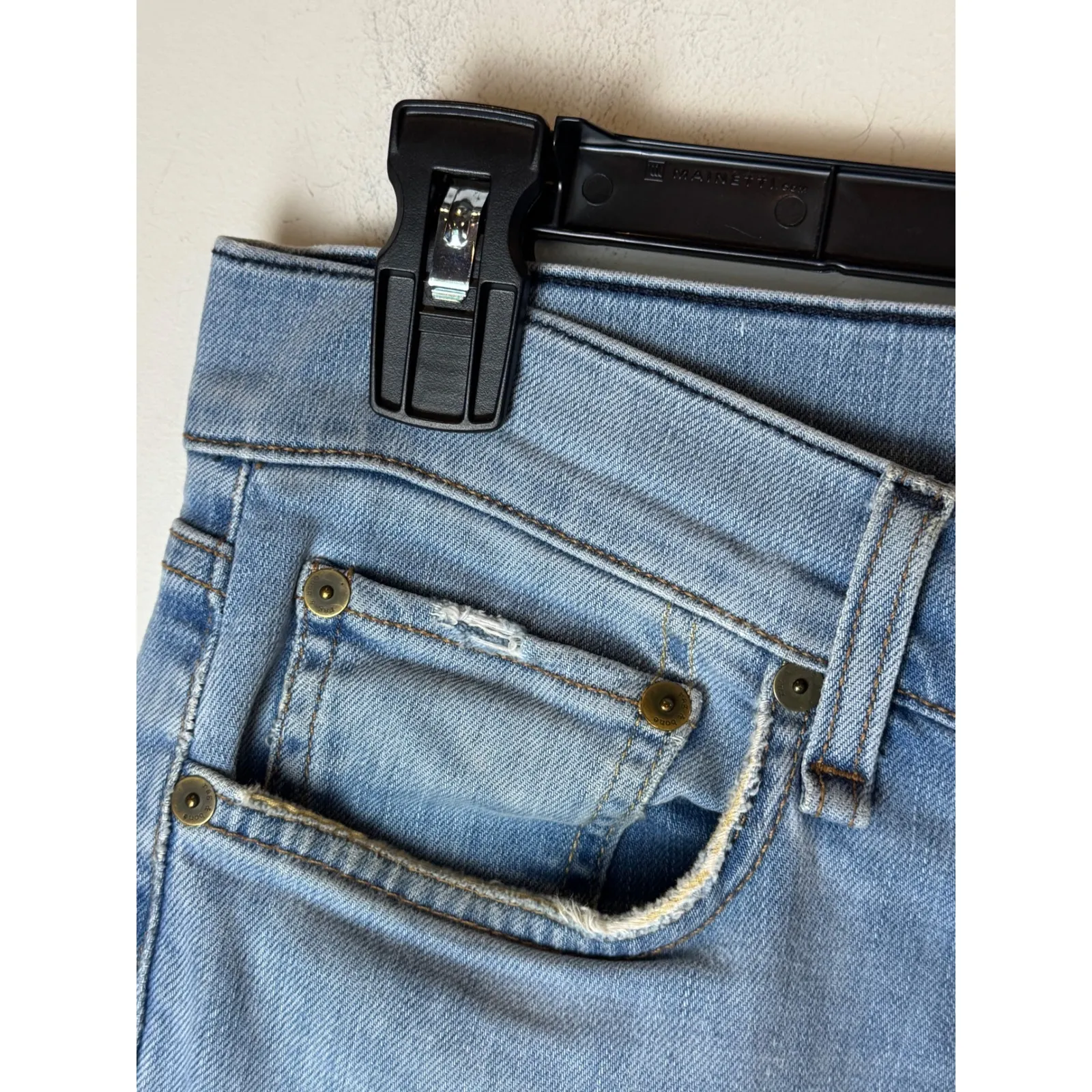 Rag & Bone Jeans Women 29 Blue Euclid Light Wash Fit 1 Extra Slim Fit Button Fly - Image 7