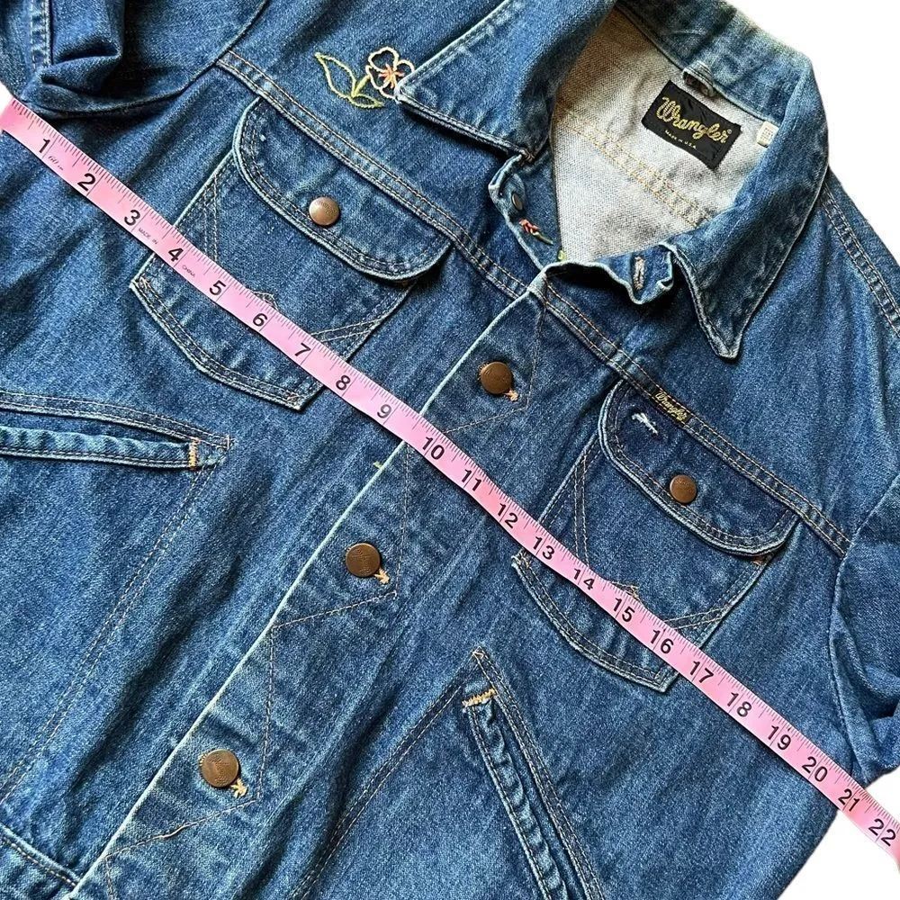 Wrangler Owl Embroidered Jean Trucker Jacket Vintage 70’s - Image 11