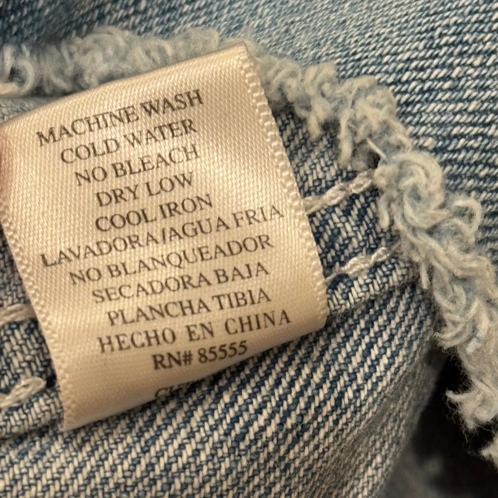 Pistola Light Wash Denim Jacket Baby Dont Cry Embroidered Distressed Blue XS - Image 8