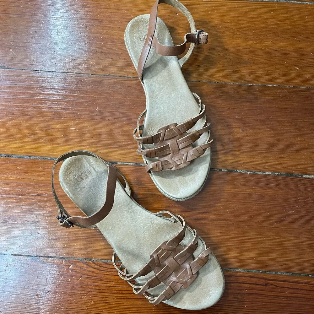 UGG Larissa Woven Strappy Leather Sandals ~ size 9 🍄 - Image 4