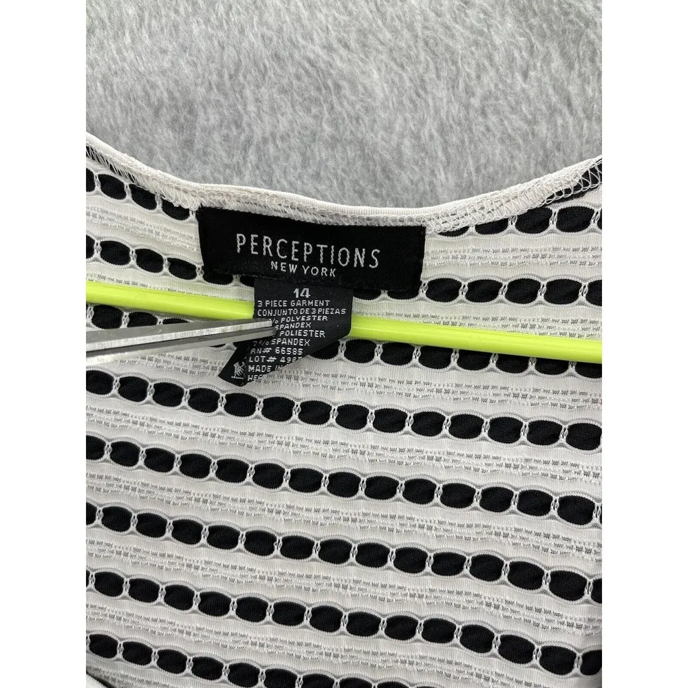 Perceptions New York Women's Blouse Tank Striped Plus Size 14 Sleeveless texture - Image 6