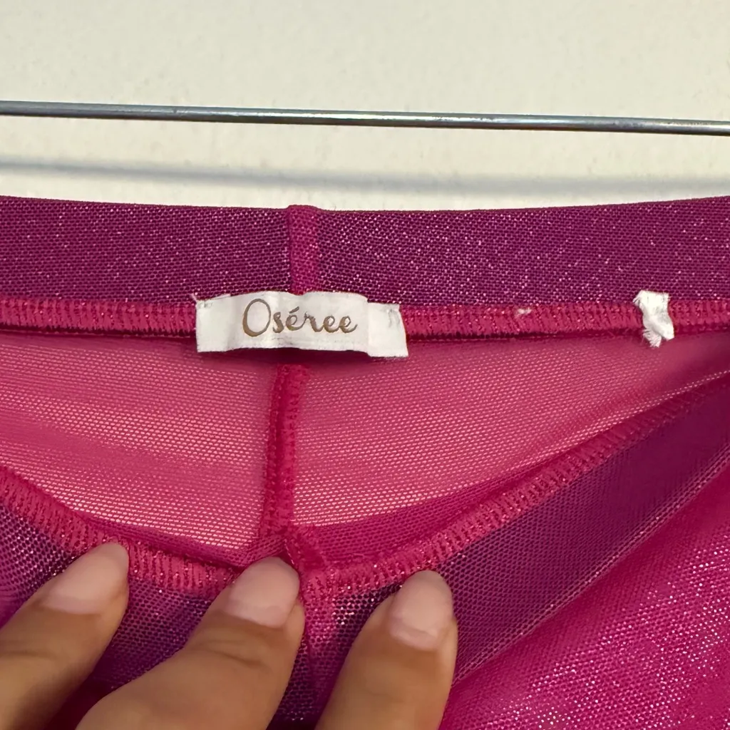 Oseree Shimmering Pink Flare Pants Size M - Image 7