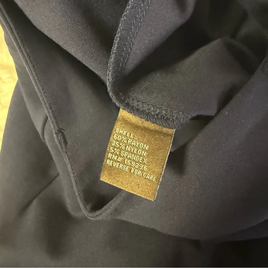 J. McLaughlin Deanne Pants Straight Leg Slit Front Ankle Navy Blue Size 8 - Image 5