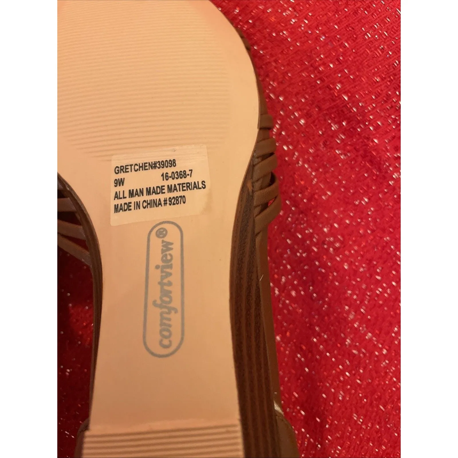 Comfortview Womens Sandals 16-0368-7 Brown Open Toe Sandals Size 9W Gretchen - Image 8