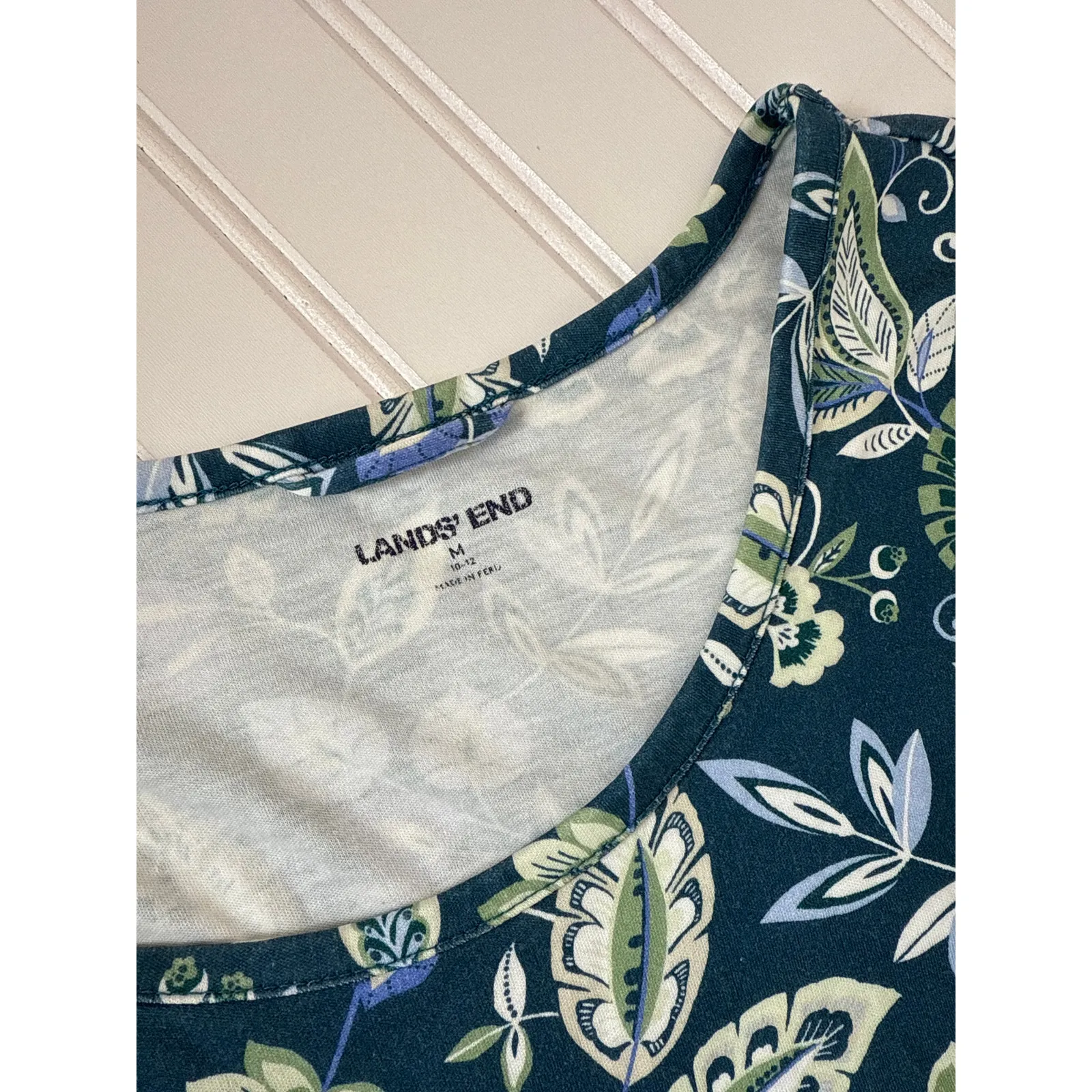 Lands' End LOT OF 2 Midi Dresses - Blue Sleeveless & Floral Shift Dress Bundle M - Image 6