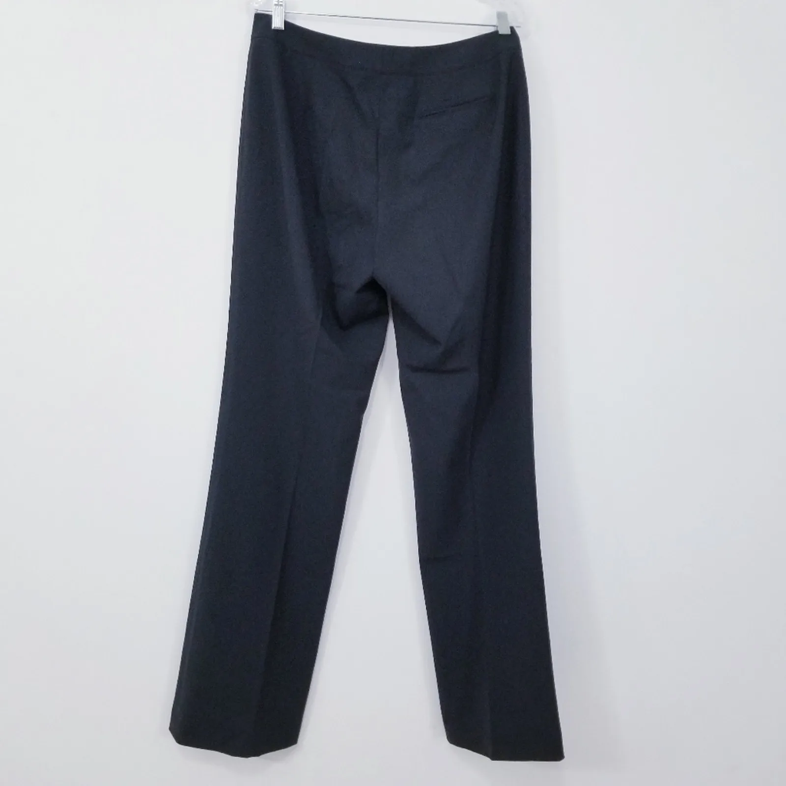Lafayette 148 New York Menswear Virgin Wool Trouser High Rise Straight Leg Pants Gray Size 10 - Image 2