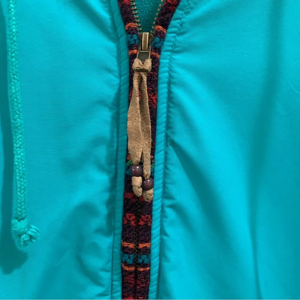 Women’s Billabong Fleece Lined Coat with Hood Teal Green Blue Size Medium - Image 6