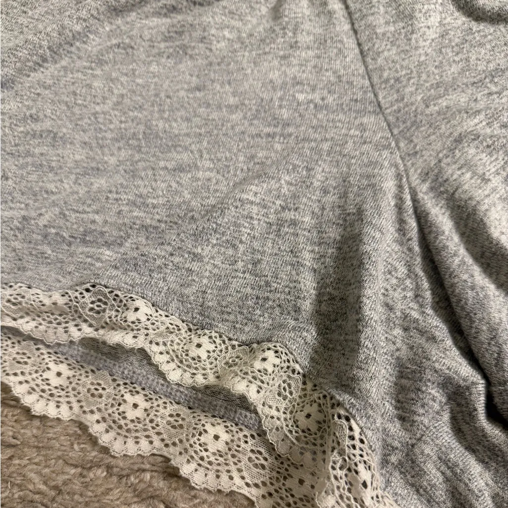 Cacique Gray Coquette Victorian Pocket Sleep Shorts with Lace Trim - size 14/16 - Image 2
