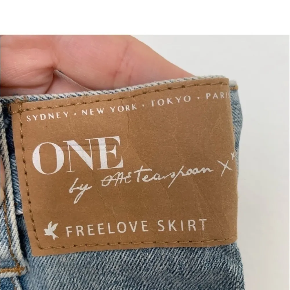 One Teaspoon Free denim Love Jean Skirt Distressed NEW - Image 12