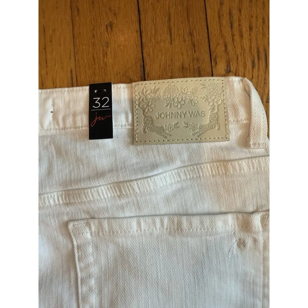 Johnny Was Marseille Baby Boot Jeans JW1011CN8 White Size 32 New w/ Defect - Image 8