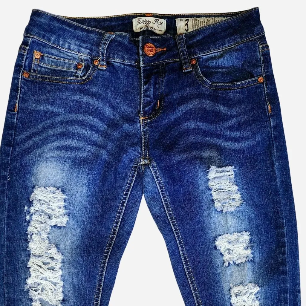 Indigo Rein Skinny Distressed Jeans size 3 - Image 2