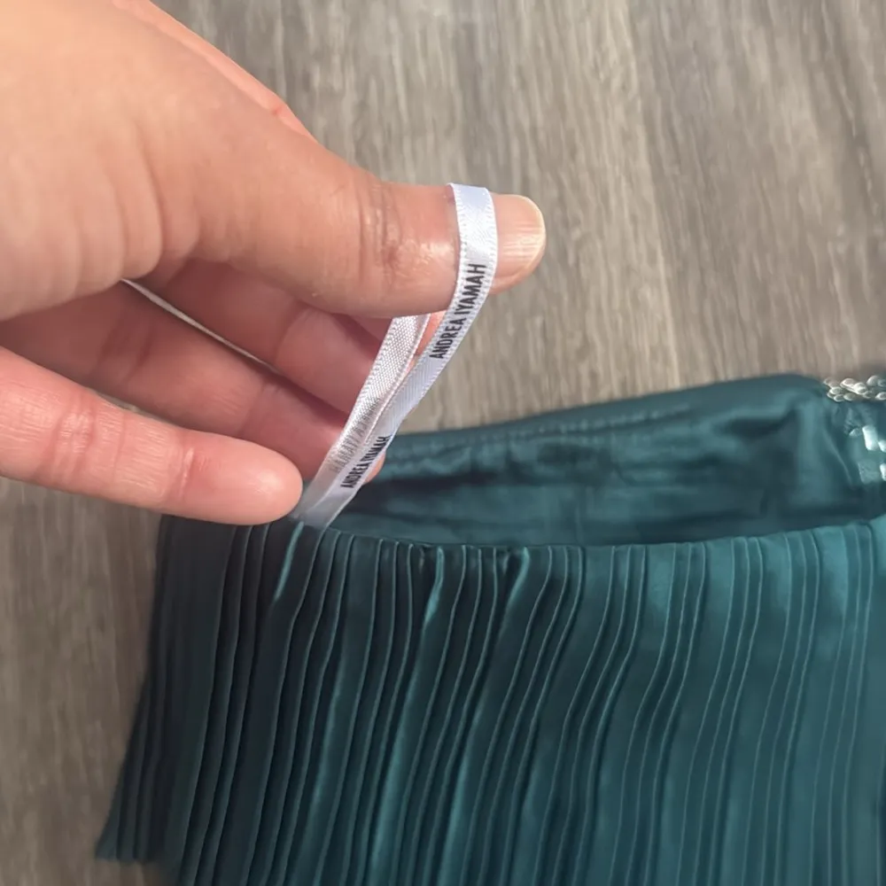 Andrea Iyamah High Rise Green Wide Leg Pants Small Gorgeous Pleated Resort Wear - Image 8