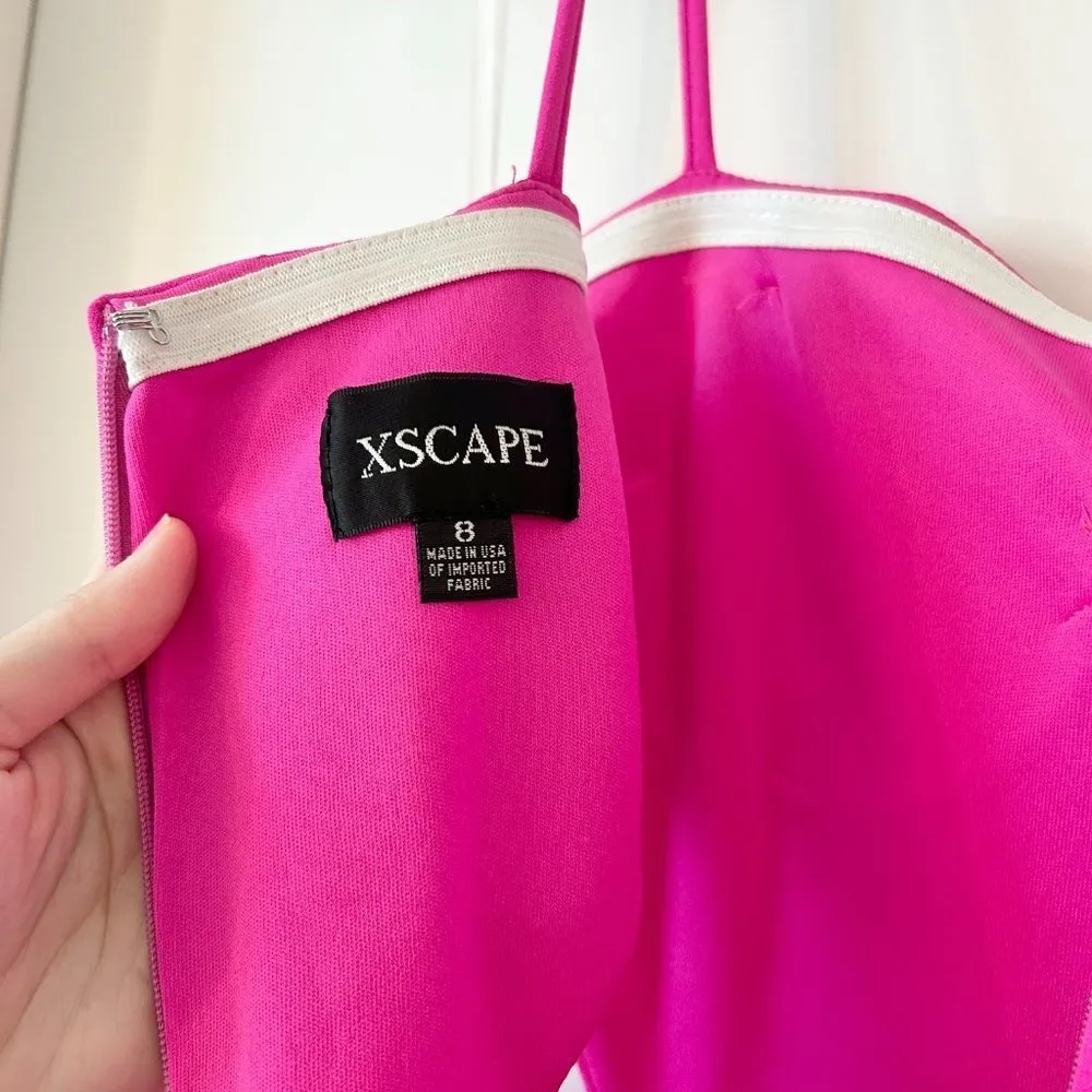 XScape  Cutout Slit Maxi Gown Fuschia Size 8 NWT - Image 12