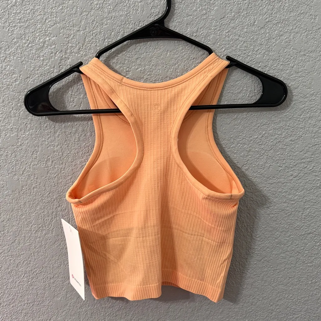Lululemon Ebb to Street Cropped Tank size 4 in peach Bellini - Image 5