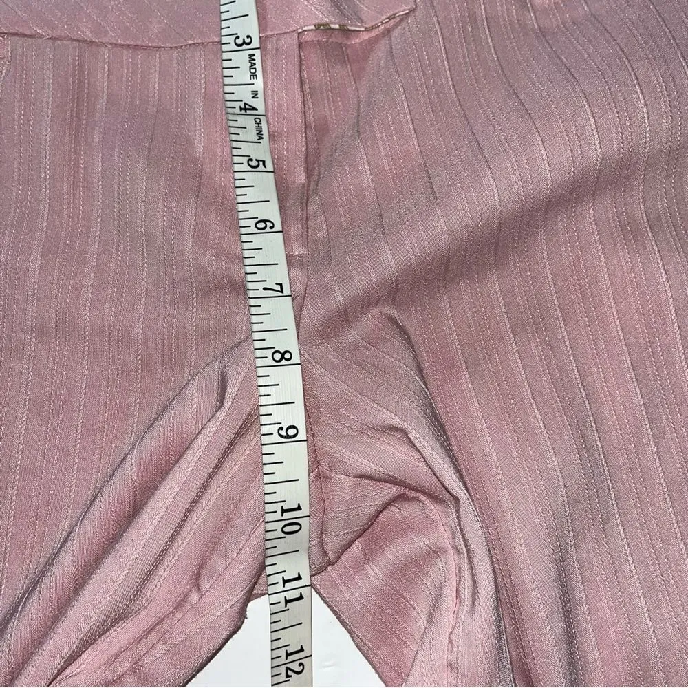 Joe Benbasset Juniors Light Pink Textured Stripe Cropped Dress Pants Size 11 - Image 9