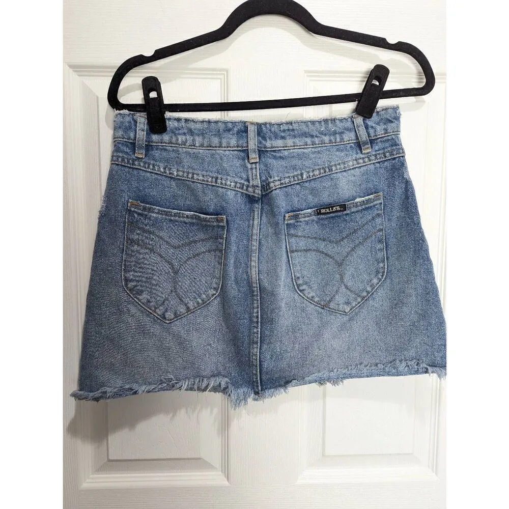 Rolla's Cutoff high waist denim mini skirt size Blue Size 27 - Image 3
