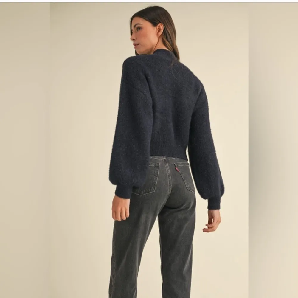 Bow Appliqué Mock Neck Sweater - Image 3