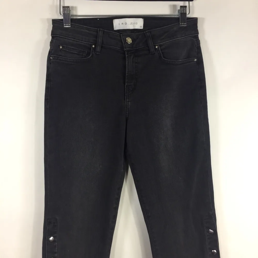 IRO Biba Side-Snap Skinny Jeans Washed Black - Image 8