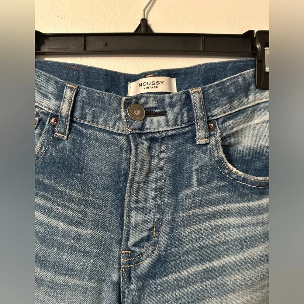 Moussy Vintage Li Howa Jeans 27 Distressed Stretch Light Wash Japan Blue - Image 3