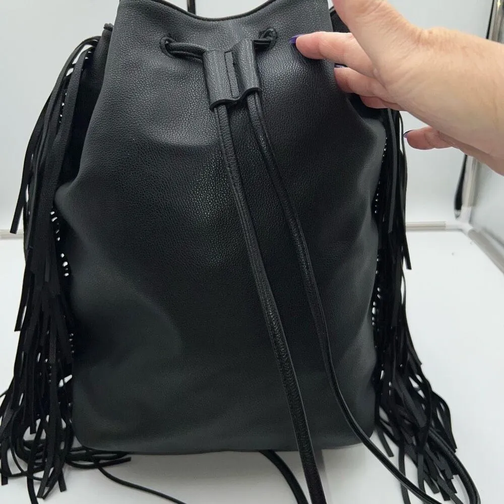 Victoria’s Secret Faux Leather With Fringe Large Backpack - Image 3