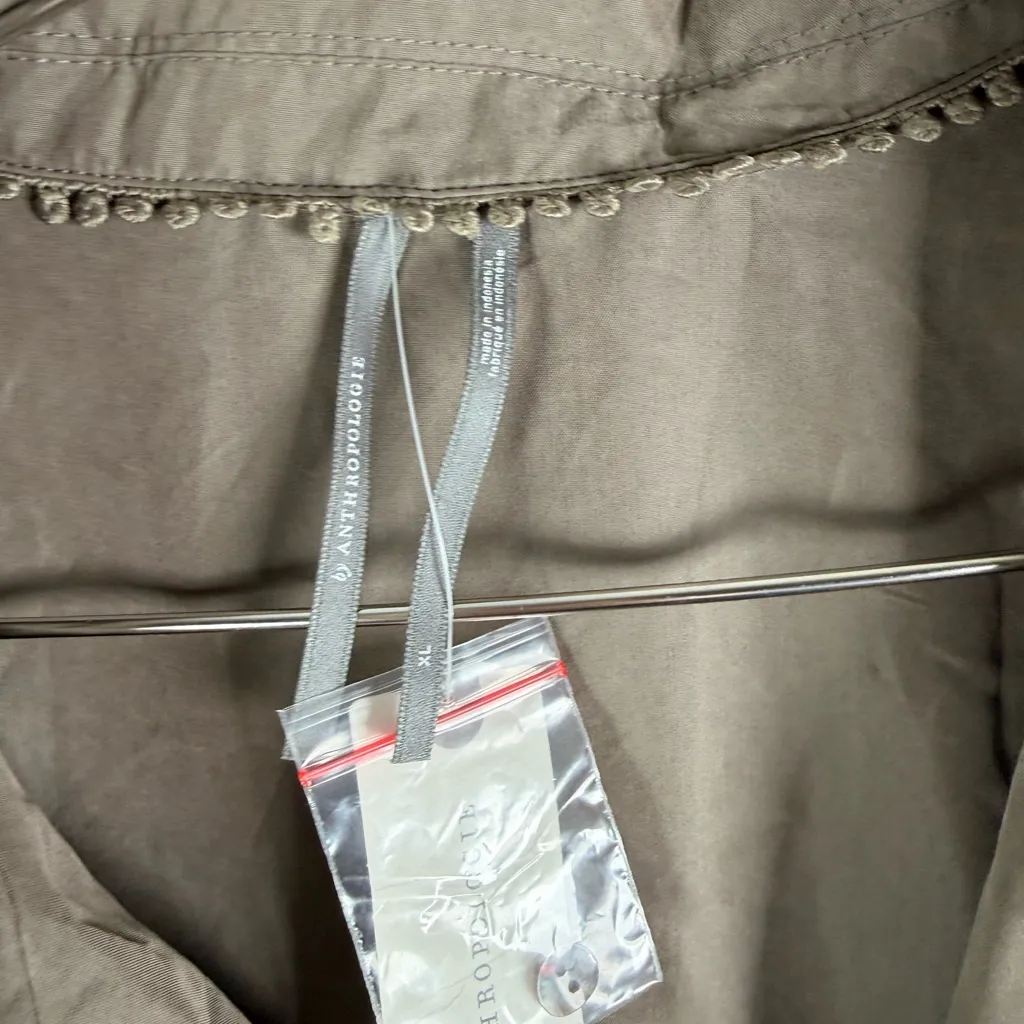 Anthropologie Draped Belted Blouse Asymmetrical Wrap Top - Image 7