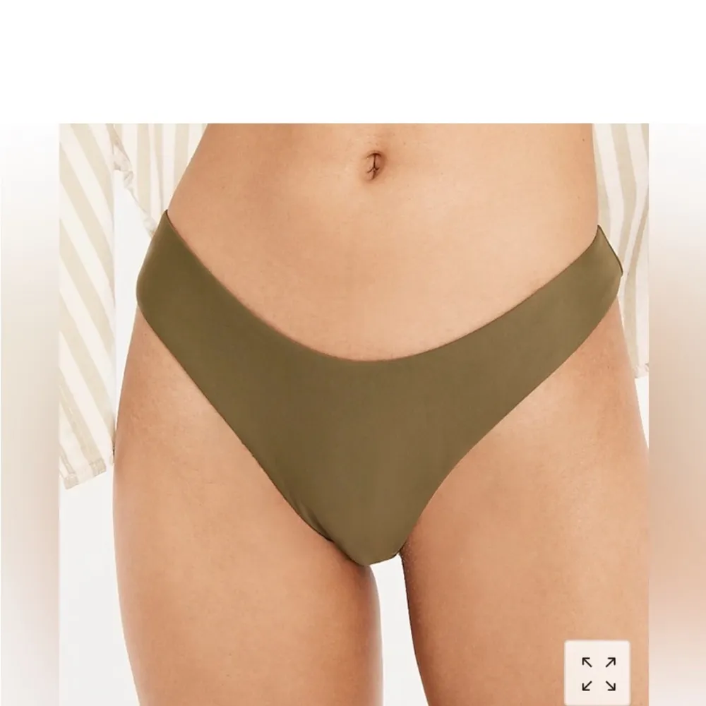 JCrew Curved Waist Cheeky Bikini Bottom Green Size Large NWT - Image 7