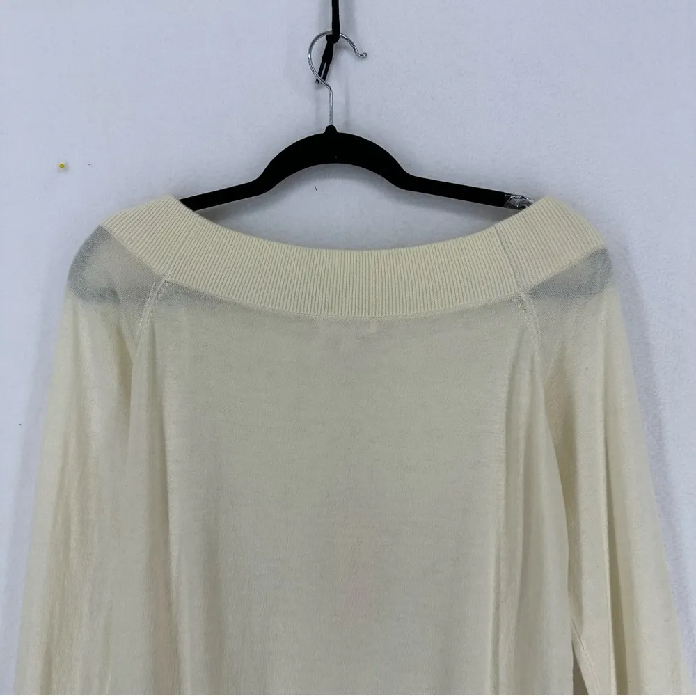 NWT Rebecca Taylor Off Shoulder Wool Blend Sweater Womens Large Beige - Image 10