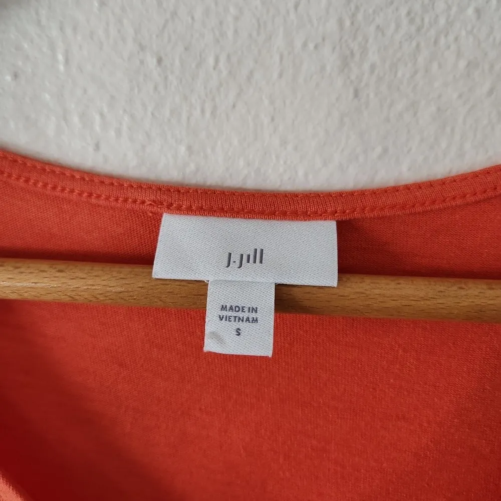 J. Jill Linen Blend Orange  Tank Tunic Length Fringe Tassel Trim Festival Boho S - Image 3