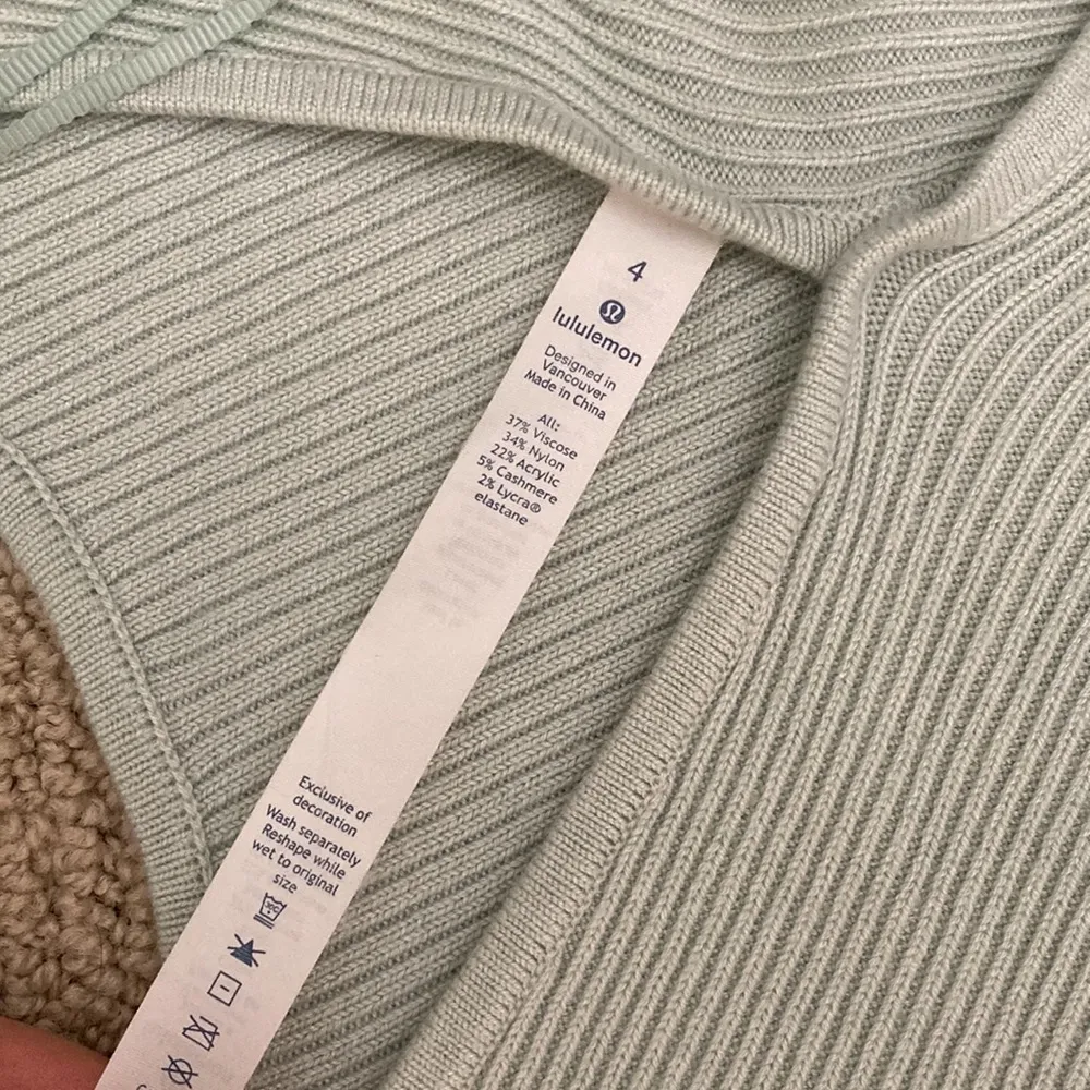 LULULEMON Wrap it Back Sweater Sea Breeze Green Cashmere Knit Top Reversible 4 - Image 12