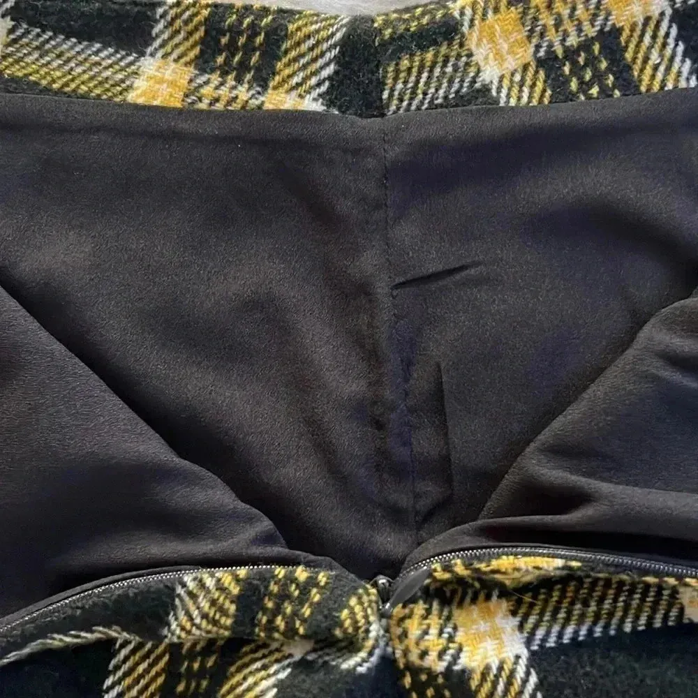 Gilli Plaid Mini Skirt K1 Yellow Size L - Image 4