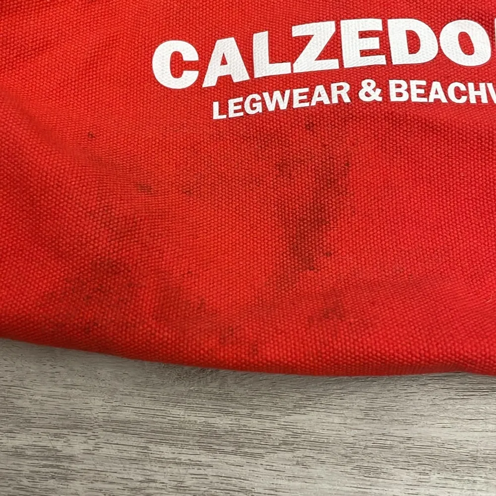 Legwear & Beachwear Red Canvas Mesh Sides Beach Bag Approx 18" X 14" - Image 8