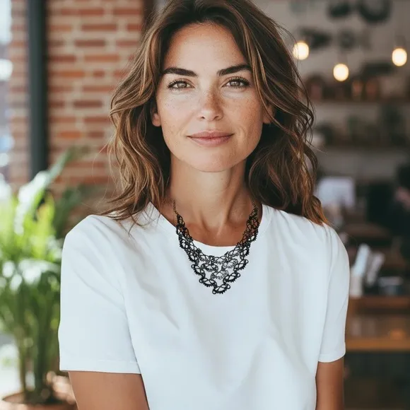 Black Lace Statement Necklace - Image 2