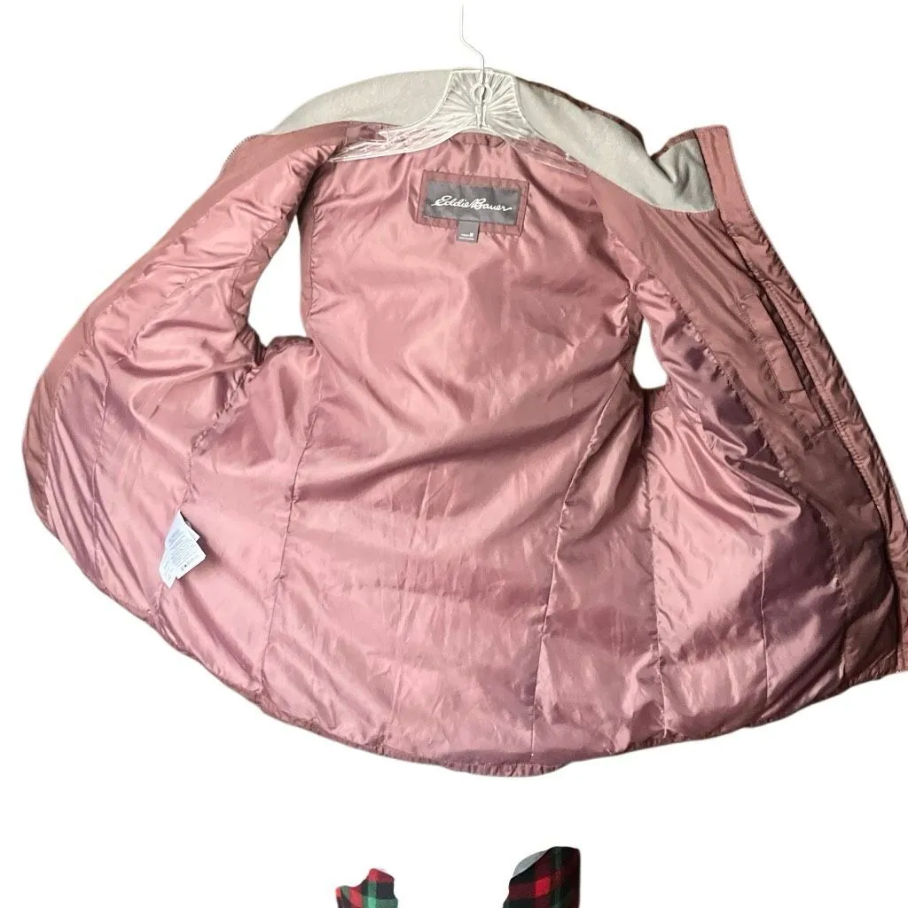 Eddie Bauer Down Filled Dusty Rose Quilted Puffer Vest Size M Hiking #762 - Image 9