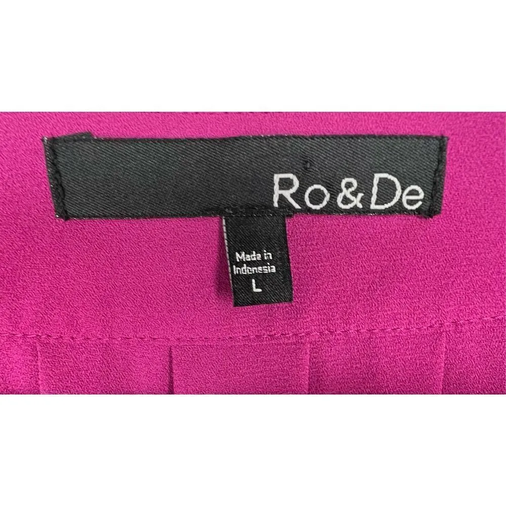 Ro & De  Magenta Long Sleeve Professional Button Up Blouse - Image 2