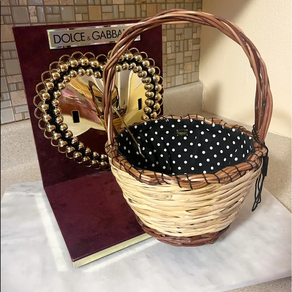 Authentic Dolce & Gabbana RARE Limited Edition Rattan Wicker Agnese Basket Bag - Image 14