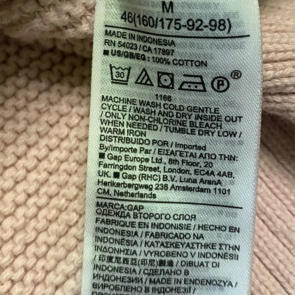 GAP Pale Pink Cotton Cable Knit Crew Neck Sweater - Image 6