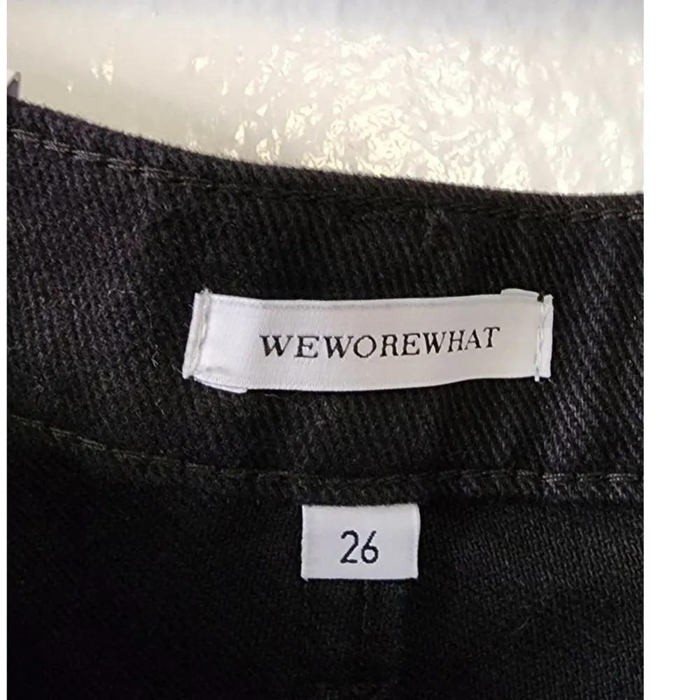 WeWoreWhat The Danielle Crystal Straight Jeans Black 26 NEW FLAWED - Image 5