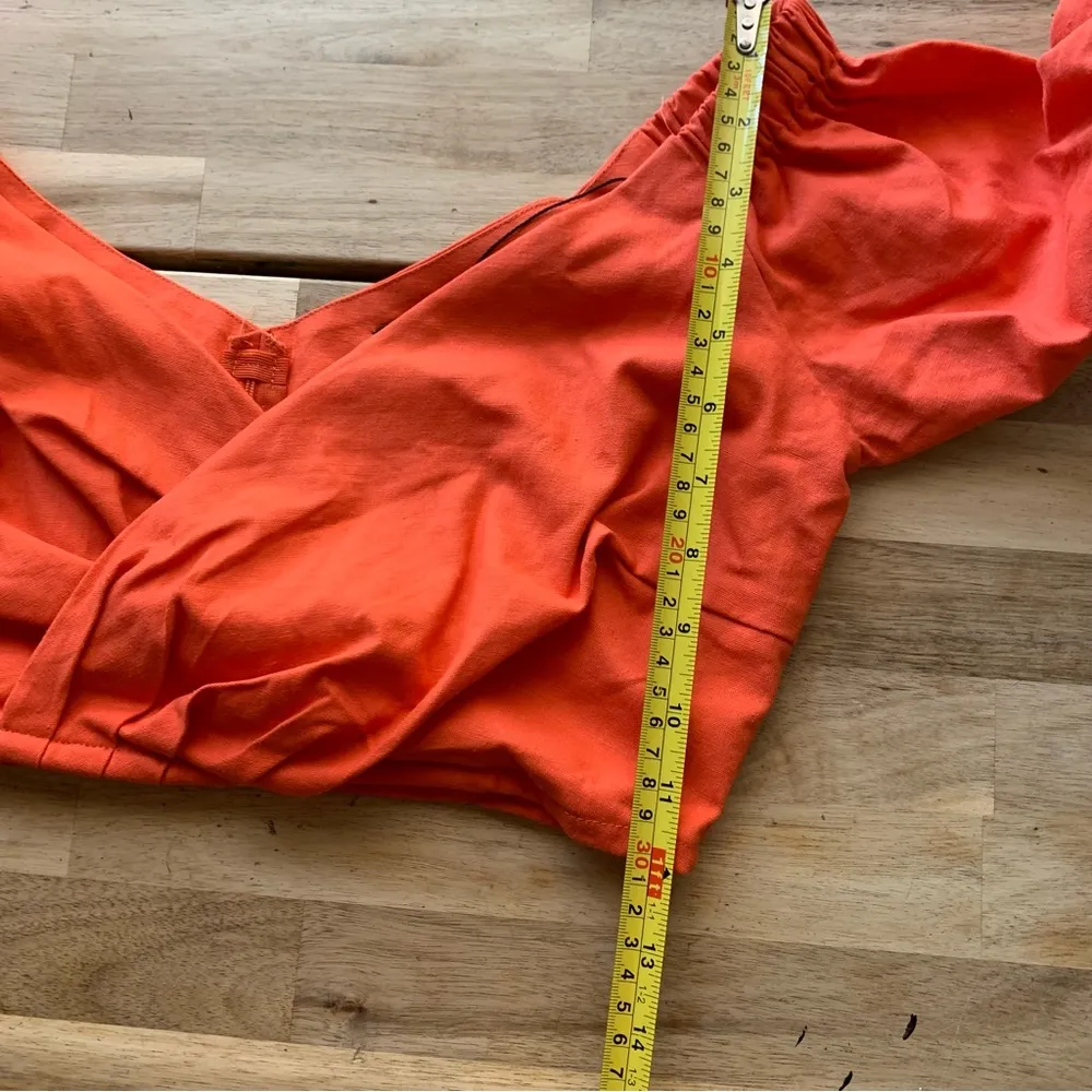 NWT  Coral Linen Long Sleeve Cropped Blouse 8 - Image 8