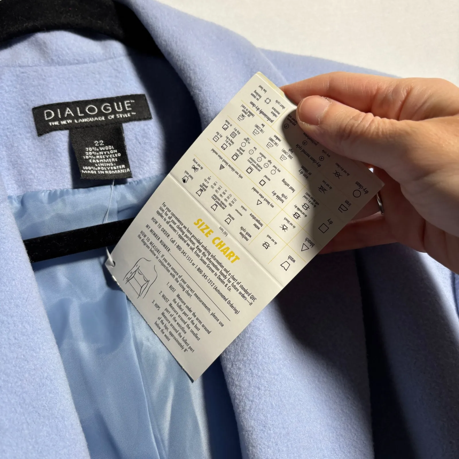 NWT Dialogue Light Blue Wool Cashmere Blend Coat Womens 22 Blazer Jacket Pockets Size undefined - Image 5