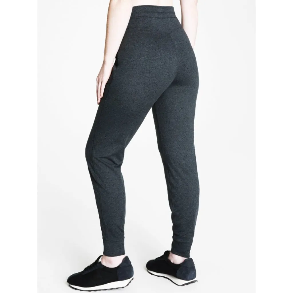 Spanx SkySoft Slim Joggers Very Black Dash Heather High-Rise Waist Sweats XSP - Image 2